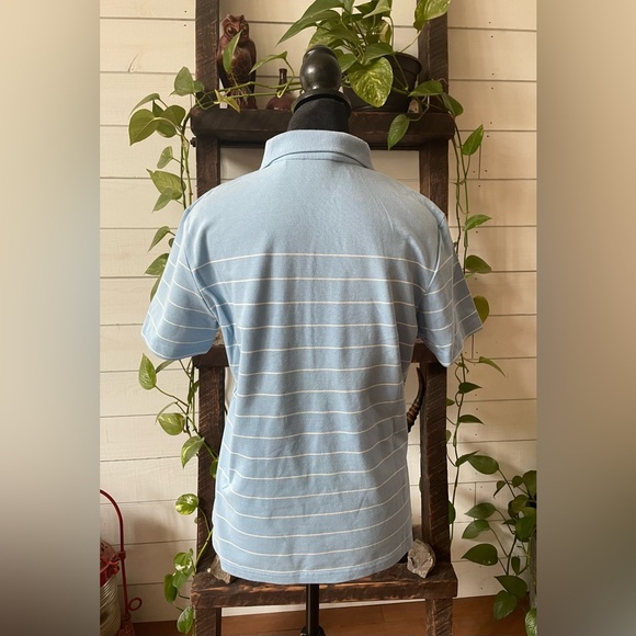 Eddie Bauer: Blue Golf Polo with White Stripes - Picture 12 of 17
